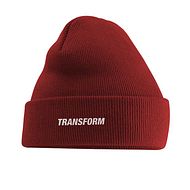 Transform The Fast Text Beanie burnt red